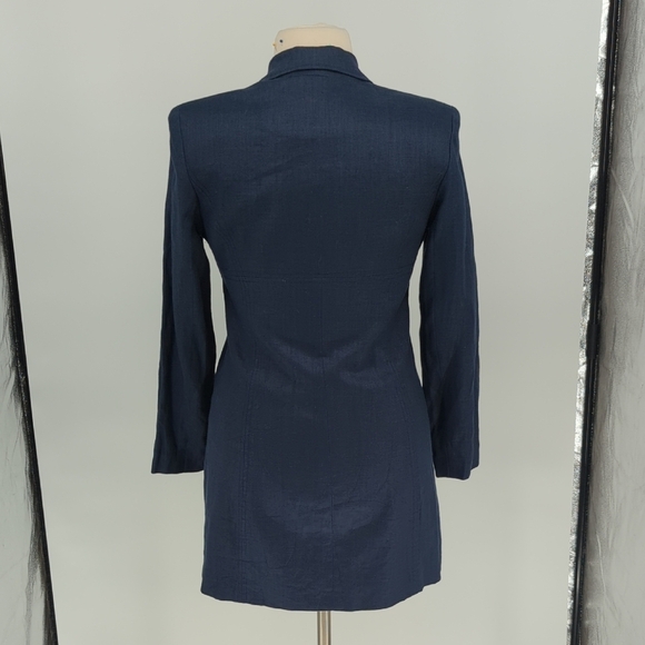 01567 Madrigano Linen Blazer Blue Size 12 preppy Business casual nautical spring - Picture 2 of 7